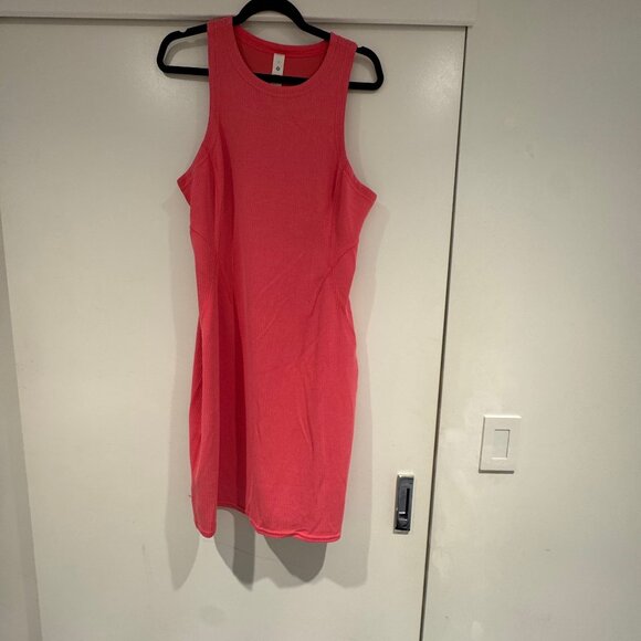 lululemon Ribbed Softstreme Slim-Fit Tank Dress Glaze pink Sz 12 - Picture 3 of 5